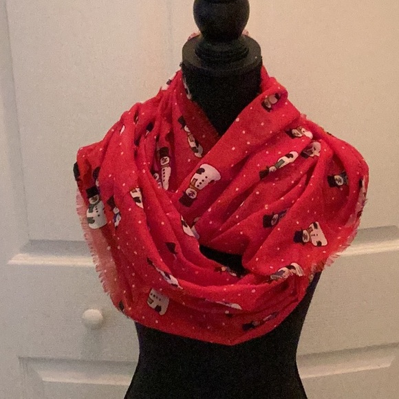 ☃️NWOT Snowman Infinity Scarf Brand New 
No Tags Fun to Wear ☃️ - Picture 1 of 7
